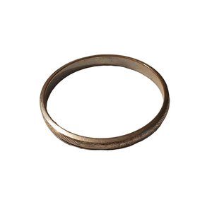 Vintage Womens Silver Tone Slip On Bangle Graphic Bracelet 2 7/8" Diameter Cuff